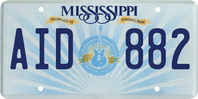 MS license plate AID882