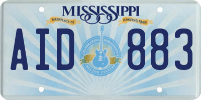 MS license plate AID883