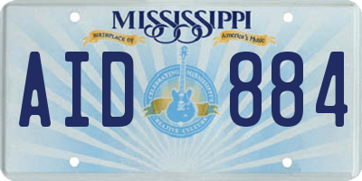 MS license plate AID884