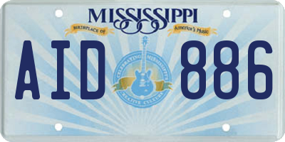 MS license plate AID886