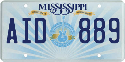 MS license plate AID889