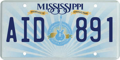 MS license plate AID891