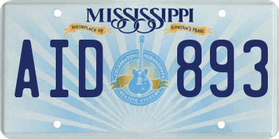 MS license plate AID893