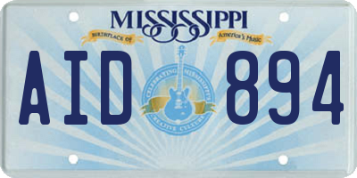MS license plate AID894