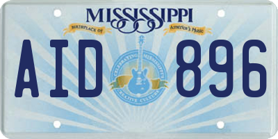 MS license plate AID896