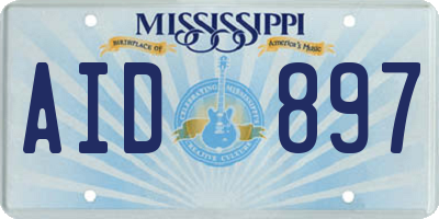 MS license plate AID897