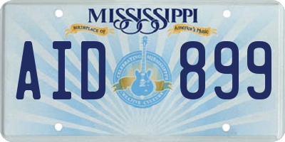 MS license plate AID899