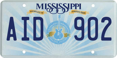 MS license plate AID902