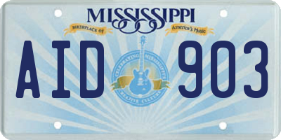 MS license plate AID903