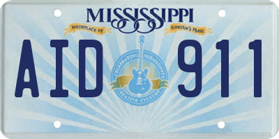 MS license plate AID911