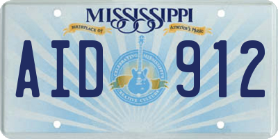 MS license plate AID912