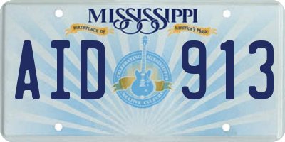 MS license plate AID913
