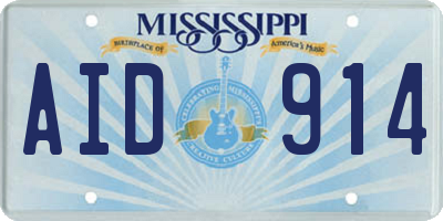 MS license plate AID914