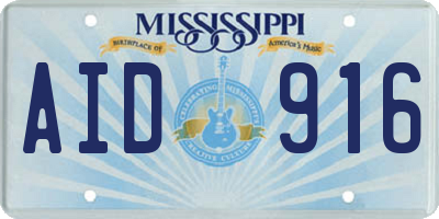 MS license plate AID916