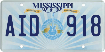 MS license plate AID918
