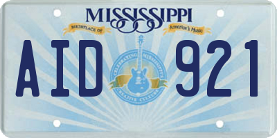 MS license plate AID921