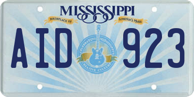 MS license plate AID923