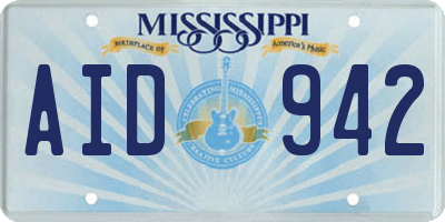 MS license plate AID942