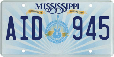 MS license plate AID945