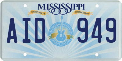 MS license plate AID949