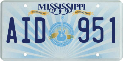 MS license plate AID951
