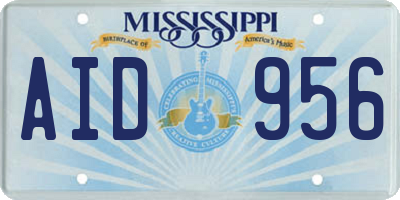 MS license plate AID956