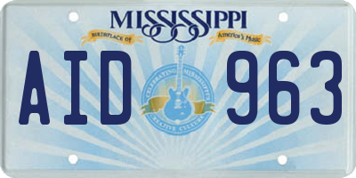 MS license plate AID963