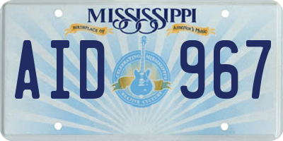 MS license plate AID967