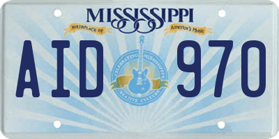 MS license plate AID970