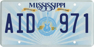 MS license plate AID971