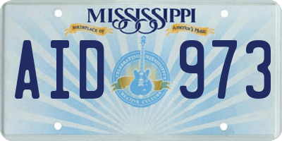 MS license plate AID973