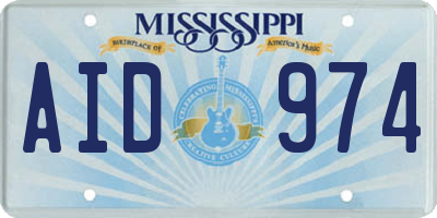 MS license plate AID974