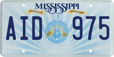 MS license plate AID975