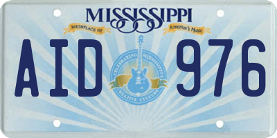 MS license plate AID976