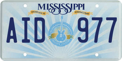 MS license plate AID977