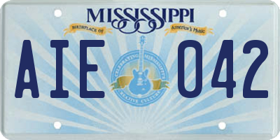 MS license plate AIE042
