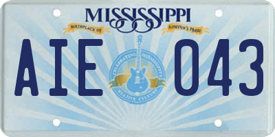 MS license plate AIE043