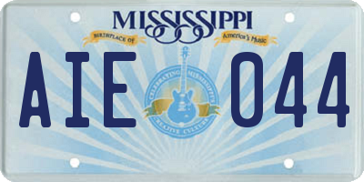 MS license plate AIE044