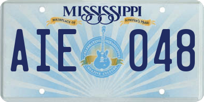 MS license plate AIE048