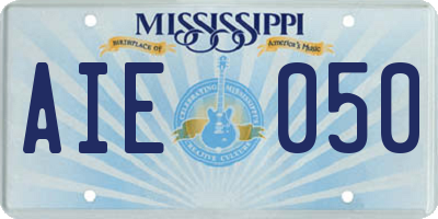 MS license plate AIE050