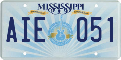 MS license plate AIE051