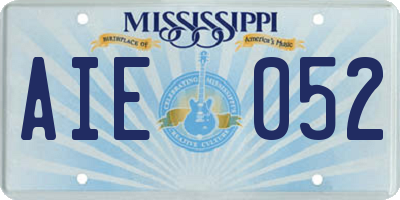 MS license plate AIE052