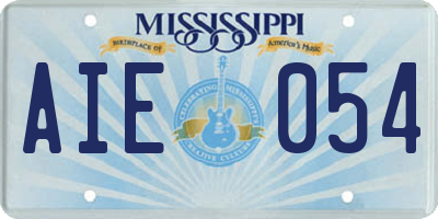 MS license plate AIE054