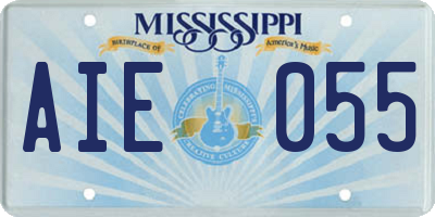 MS license plate AIE055