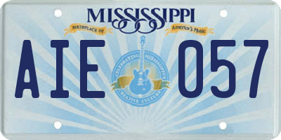 MS license plate AIE057