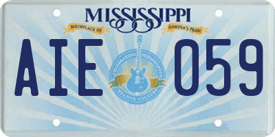MS license plate AIE059