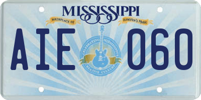 MS license plate AIE060