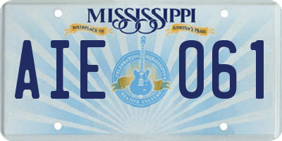 MS license plate AIE061