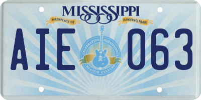 MS license plate AIE063