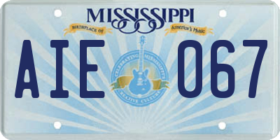 MS license plate AIE067